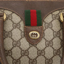 GUCCI GG Supreme Web Sherry Line Bag PVC Beige Gold 40 02 006 Auth 165192-17