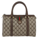 GUCCI GG Supreme Web Sherry Line Bag PVC Beige Gold 40 02 006 Auth 165192-13