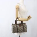 GUCCI GG Supreme Web Sherry Line Bag PVC Beige Gold 40 02 006 Auth 165192-23