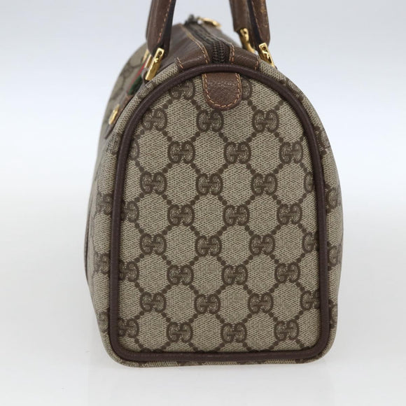 GUCCI GG Supreme Web Sherry Line Bag PVC Beige Gold 40 02 006 Auth 165192