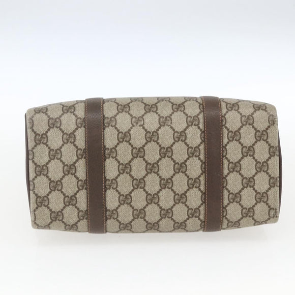 GUCCI GG Supreme Web Sherry Line Bag PVC Beige Gold 40 02 006 Auth 165192