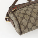 GUCCI GG Supreme Web Sherry Line Bag PVC Beige Gold 001 56 6655 Auth 165195-11
