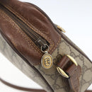 GUCCI GG Supreme Web Sherry Line Bag PVC Beige Gold 001 56 6655 Auth 165195-14