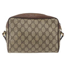 GUCCI GG Supreme Web Sherry Line Bag PVC Beige Gold 001 56 6655 Auth 165195-3