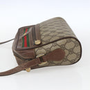 GUCCI GG Supreme Web Sherry Line Bag PVC Beige Gold 001 56 6655 Auth 165195-4