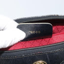 GUCCI GG Canvas Web Sherry Line Shoulder Bag Black Gold 010 378 Auth 165196-22