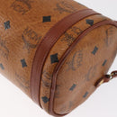 MCM Vicetos Logogram Shoulder Bag PVC Leather Brown Gold Auth 165197-17