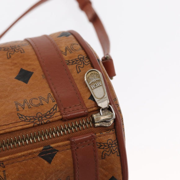 MCM Vicetos Logogram Shoulder Bag PVC Leather Brown Gold Auth 165197