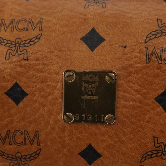 MCM Vicetos Logogram Shoulder Bag PVC Leather Brown Gold Auth 165197