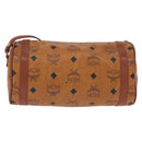 MCM Vicetos Logogram Shoulder Bag PVC Leather Brown Gold Auth 165197-2