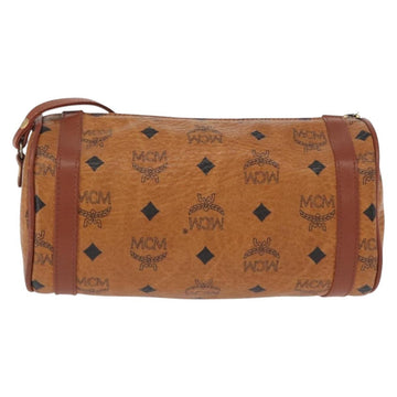 MCM Vicetos Logogram Shoulder Bag PVC Leather Brown Gold Auth 165197 - 0