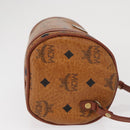 MCM Vicetos Logogram Shoulder Bag PVC Leather Brown Gold Auth 165197-3