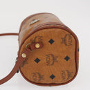 MCM Vicetos Logogram Shoulder Bag PVC Leather Brown Gold Auth 165197-4