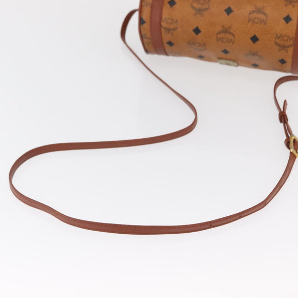 MCM Vicetos Logogram Shoulder Bag PVC Leather Brown Gold Auth 165197