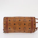MCM Vicetos Logogram Shoulder Bag PVC Leather Brown Gold Auth 165197-5
