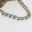 PRADA Grommet Punching Chain Hand Bag Leather Ivory Silver Auth 165205-7