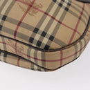 BURBERRY Nova Check Shoulder Bag PVC Beige Gold Auth 165209-14