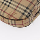 BURBERRY Nova Check Shoulder Bag PVC Beige Gold Auth 165209-15