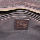 BURBERRY Nova Check Shoulder Bag PVC Beige Gold Auth 165209-17