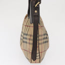 BURBERRY Nova Check Shoulder Bag PVC Beige Gold Auth 165209-3