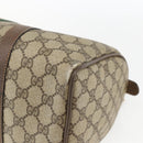 GUCCI GG Supreme Web Sherry Line Boston Bag PVC Beige Gold 39 02 007 Auth 165215-12