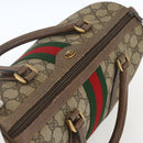 GUCCI GG Supreme Web Sherry Line Boston Bag PVC Beige Gold 39 02 007 Auth 165215-6