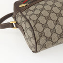 GUCCI GG Supreme Web Sherry Line Bag PVC Beige Gold 56 02 088 Auth 165218-11