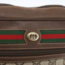 GUCCI GG Supreme Web Sherry Line Bag PVC Beige Gold 56 02 088 Auth 165218-15