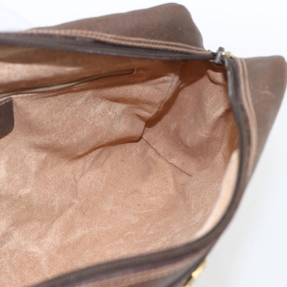 GUCCI GG Supreme Web Sherry Line Bag PVC Beige Gold 56 02 088 Auth 165218