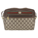 GUCCI GG Supreme Web Sherry Line Bag PVC Beige Gold 56 02 088 Auth 165218-2