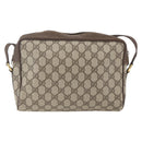 GUCCI GG Supreme Web Sherry Line Bag PVC Beige Gold 56 02 088 Auth 165218-3
