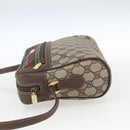 GUCCI GG Supreme Web Sherry Line Bag PVC Beige Gold 56 02 088 Auth 165218-4