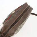 GUCCI GG Supreme Web Sherry Line Bag PVC Beige Gold 56 02 088 Auth 165218-6