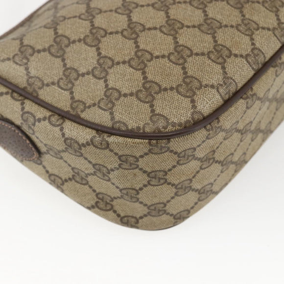 GUCCI GG Supreme Web Sherry Line Bag PVC Beige Gold 89 02 077 Auth 165219