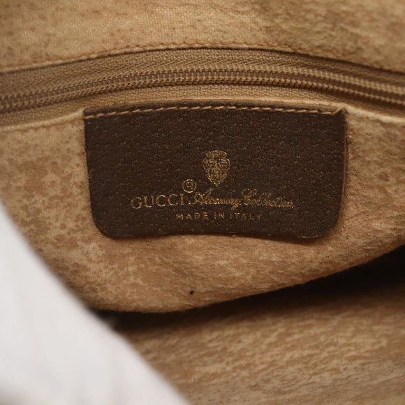 GUCCI GG Supreme Web Sherry Line Bag PVC Beige Gold 89 02 077 Auth 165219