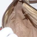 GUCCI GG Supreme Web Sherry Line Bag PVC Beige Gold 89 02 077 Auth 165219-19
