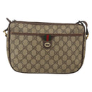 GUCCI GG Supreme Web Sherry Line Bag PVC Beige Gold 89 02 077 Auth 165219-2
