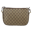 GUCCI GG Supreme Web Sherry Line Bag PVC Beige Gold 89 02 077 Auth 165219-3