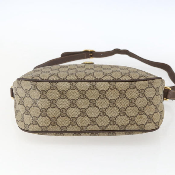 GUCCI GG Supreme Web Sherry Line Bag PVC Beige Gold 89 02 077 Auth 165219