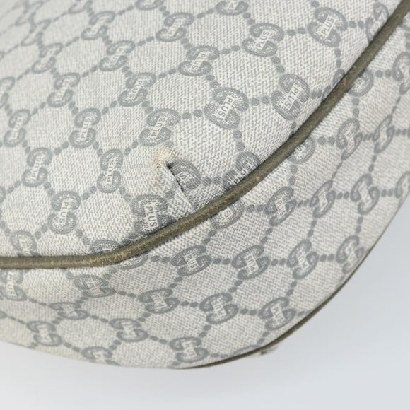 GUCCI GG Plus Supreme Shoulder Bag PVC Gray Gold Auth 165221