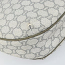 GUCCI GG Plus Supreme Shoulder Bag PVC Gray Gold Auth 165221-13