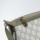 GUCCI GG Plus Supreme Shoulder Bag PVC Gray Gold Auth 165221-15