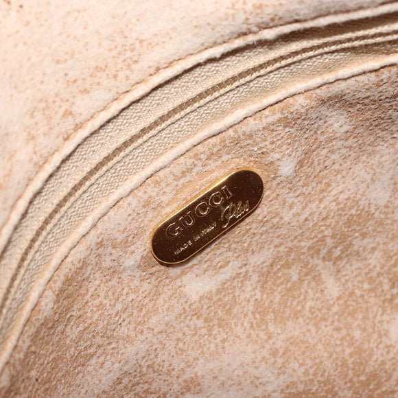 GUCCI GG Plus Supreme Shoulder Bag PVC Gray Gold Auth 165221