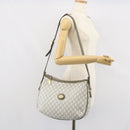 GUCCI GG Plus Supreme Shoulder Bag PVC Gray Gold Auth 165221-22