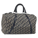 Christian Dior Trotter Canvas Boston Bag Navy Silver Auth 165227-1