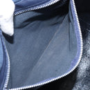 Christian Dior Trotter Canvas Boston Bag Navy Silver Auth 165227-19