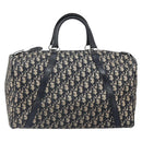 Christian Dior Trotter Canvas Boston Bag Navy Silver Auth 165227-2