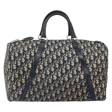 Christian Dior Trotter Canvas Boston Bag Navy Silver Auth 165227 - 0