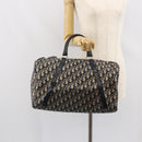 Christian Dior Trotter Canvas Boston Bag Navy Silver Auth 165227-20