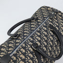 Christian Dior Trotter Canvas Boston Bag Navy Silver Auth 165227-6